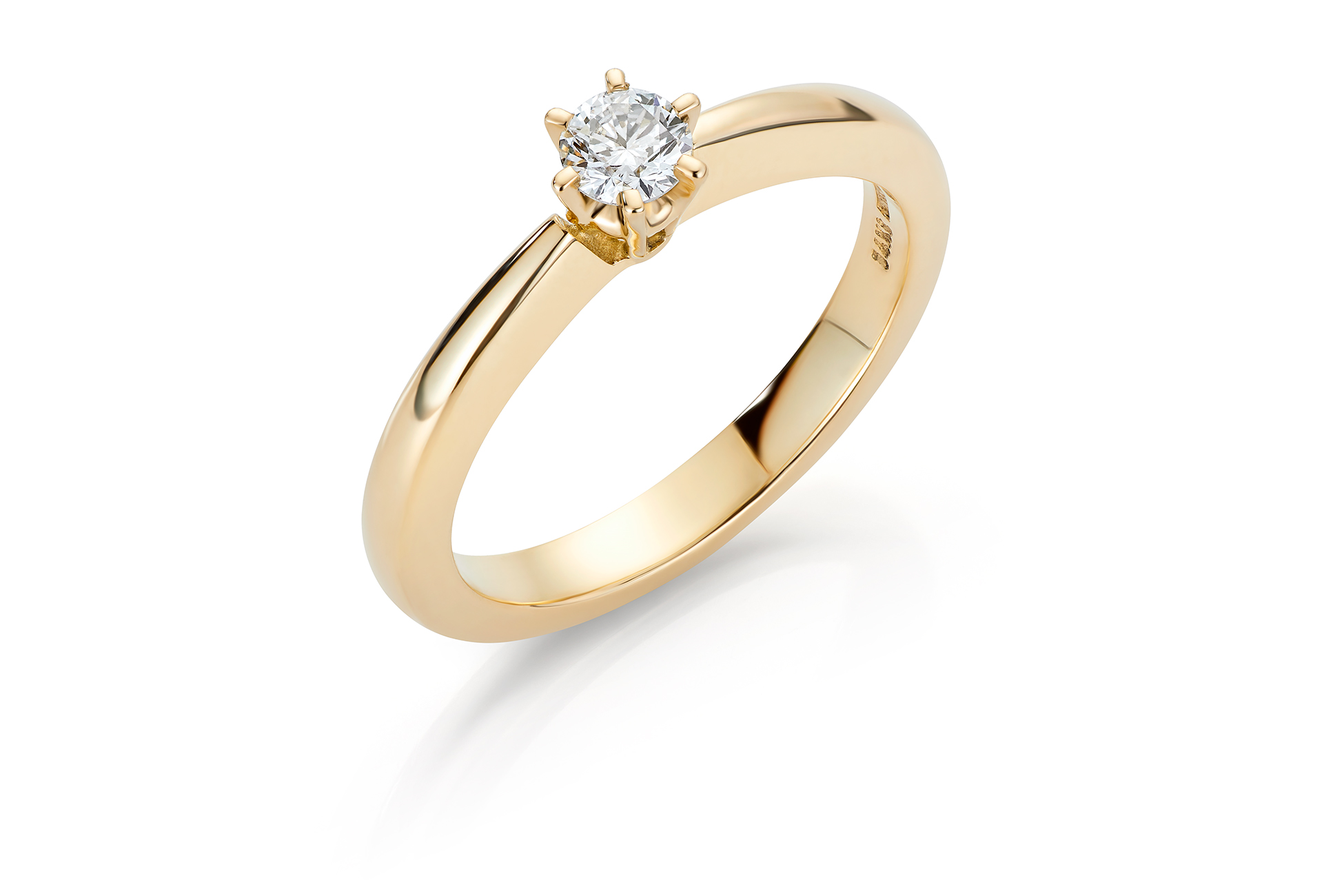 Haakonsen Helena enstensring i gull med diamant 0.26 ct.